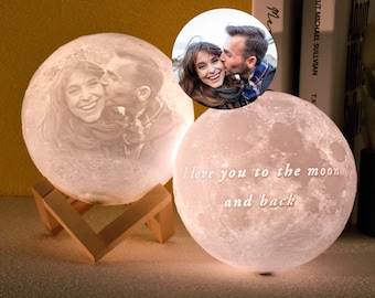 Personalized Photo Lamp, Custom Moon Lamp, Personalized Photo Led Light, Magic 3D Personalized Printed Lunar Night, Christmas Gift, BBf Gift