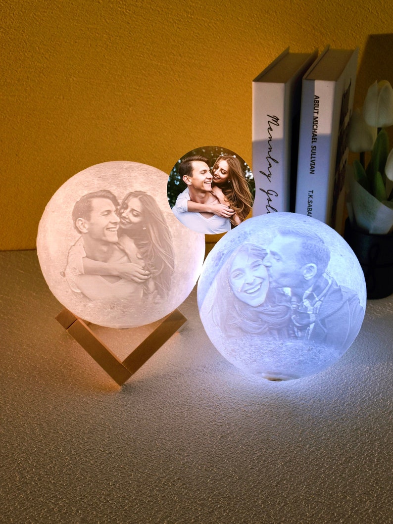 Personalized Photo Lamp, Custom Moon Lamp, Personalized Photo Led Light, Magic 3D Personalized Printed Lunar Night, Christmas Gift, BBf Gift image 8