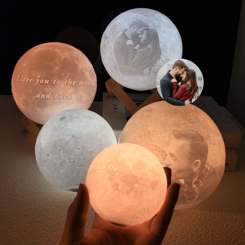 Personalized Photo Lamp, Custom Moon Lamp, Personalized Photo Led Light, Magic 3D Personalized Printed Lunar Night, Christmas Gift, BBf Gift image 7