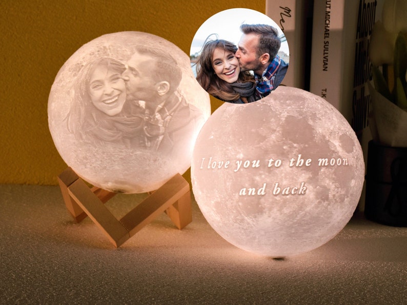 Personalized Photo Lamp, Custom Moon Lamp, Personalized Photo Led Light, Magic 3D Personalized Printed Lunar Night, Christmas Gift, BBf Gift image 1