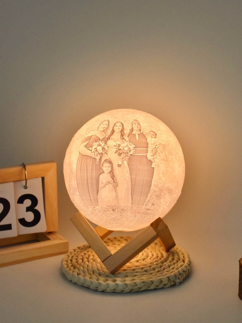 Personalized Photo Lamp, Custom Moon Lamp, Personalized Photo Led Light, Magic 3D Personalized Printed Lunar Night, Christmas Gift, BBf Gift image 4