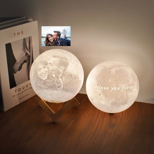 Personalized Photo Lamp, Custom Moon Lamp, Personalized Photo Led Light, Magic 3D Personalized Printed Lunar Night, Christmas Gift, BBf Gift image 6