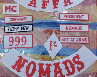 Nomads AFFA 1% MC Patches Embroidered Iron On embroidered set