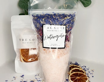 Cornish Luxury Floral Bath Salts with Essential Oils and Dried Flowers