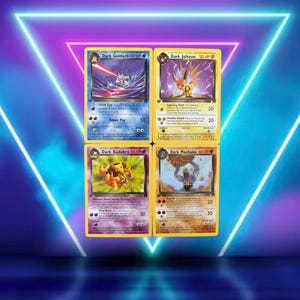Team Rocket Set 10/21 / Dark Golduck 37/82, Jolteon 38/82, Kadabra 39/82, Machoke 40/82 / First Edition (1st) / 1999 / PROXY TCG card(s)