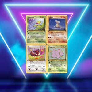Jungle Set 13/16 / Bellsprout 49/64, Cubone 50/64, Eevee 51/64, Exeggcute 52/64 / First Edition (1st) / 1999 / PROXY TCG card(s)
