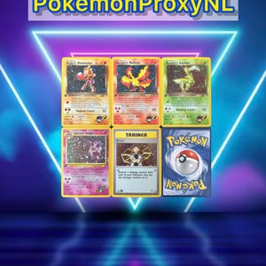 Gym Heroes Set 3/11 / Hitmonchan 11, Moltres 12, Scyther 13, Gengar 14, Rocko 15 / Erste Edition / 1999 / PROXY Pokémon Karte(n)
