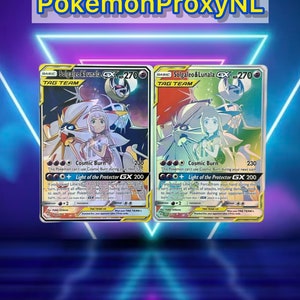 Solgaleo & Lunala GX 216/236 - Solgaleo Lunala (arco-íris) 254/236 / Eclipse Cósmico / 2019 / cartão(s) PROXY TCG