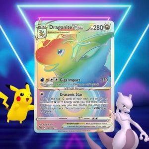 VSTAR dragonite (arc-en-ciel) / Pokémon GO / 081/078 / 2022 / Carte Pokémon PROXY