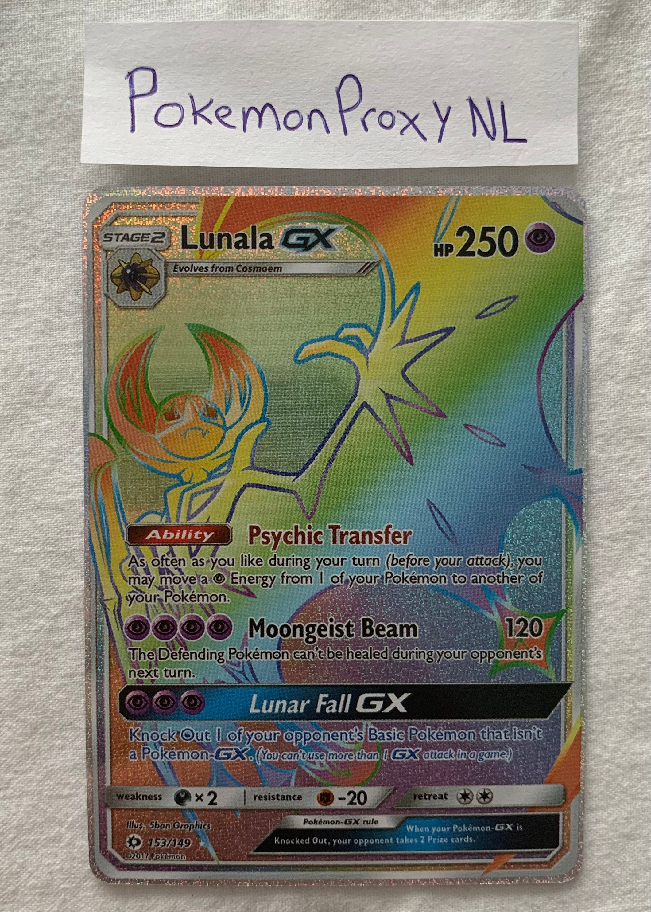 Mavin  LUNALA GX Pokemon card 153/149 RAINBOW FULL ART Sun and