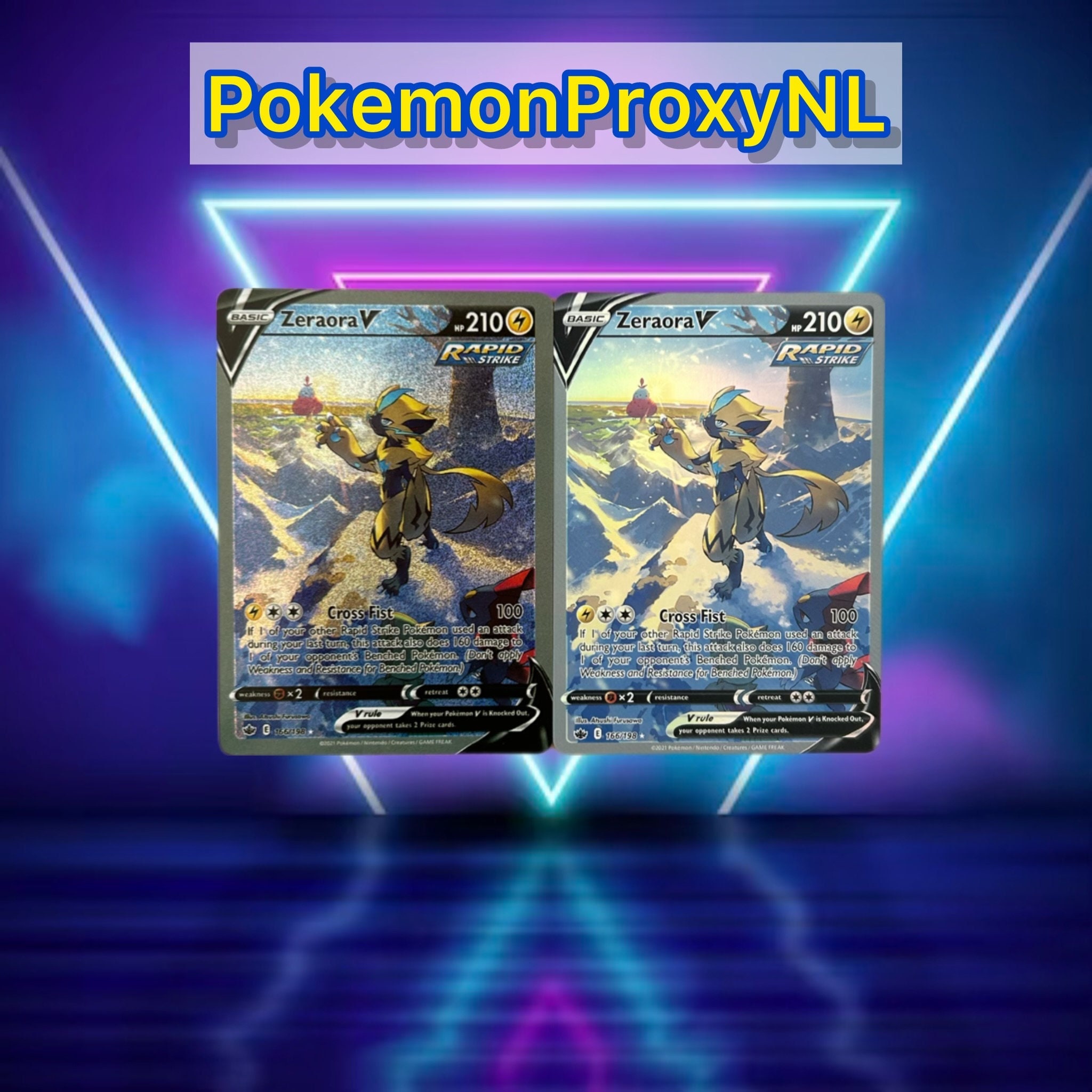 Zeraora V / Chilling Reign / 166/198 / 2021 / PROXY TCG Card(s) - Etsy