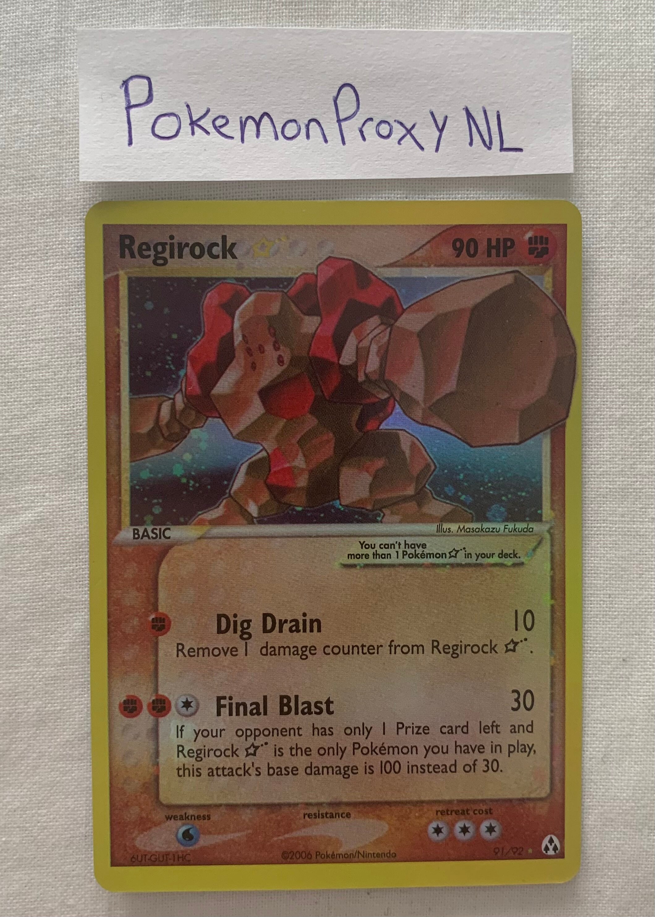 Regirock Gold Star Pokemon Card 059/086 Mirage Forest 2005 1st Ed