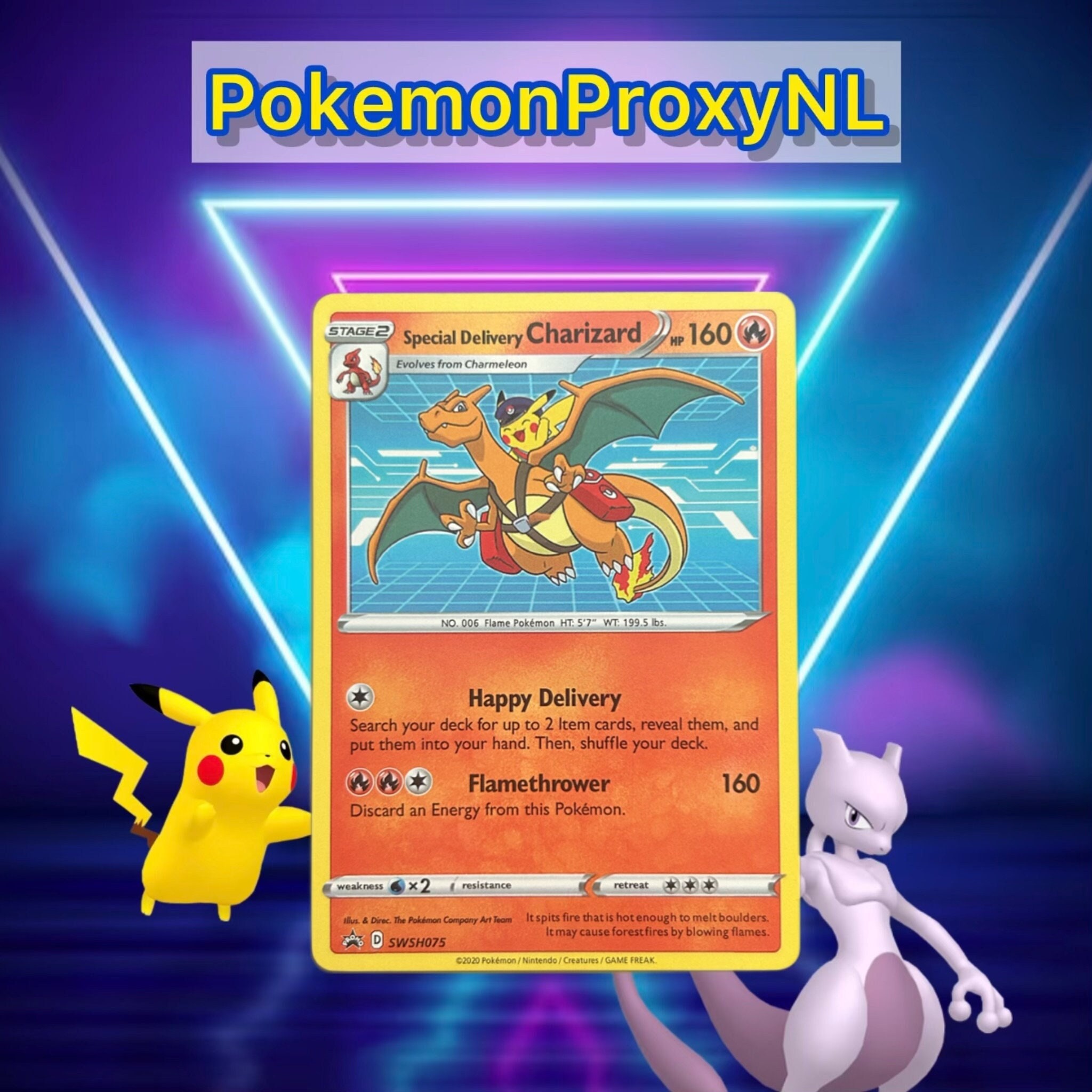 pokemon center special delivery charizard card Special Delivery Charizard (SWSH 075 Promo)