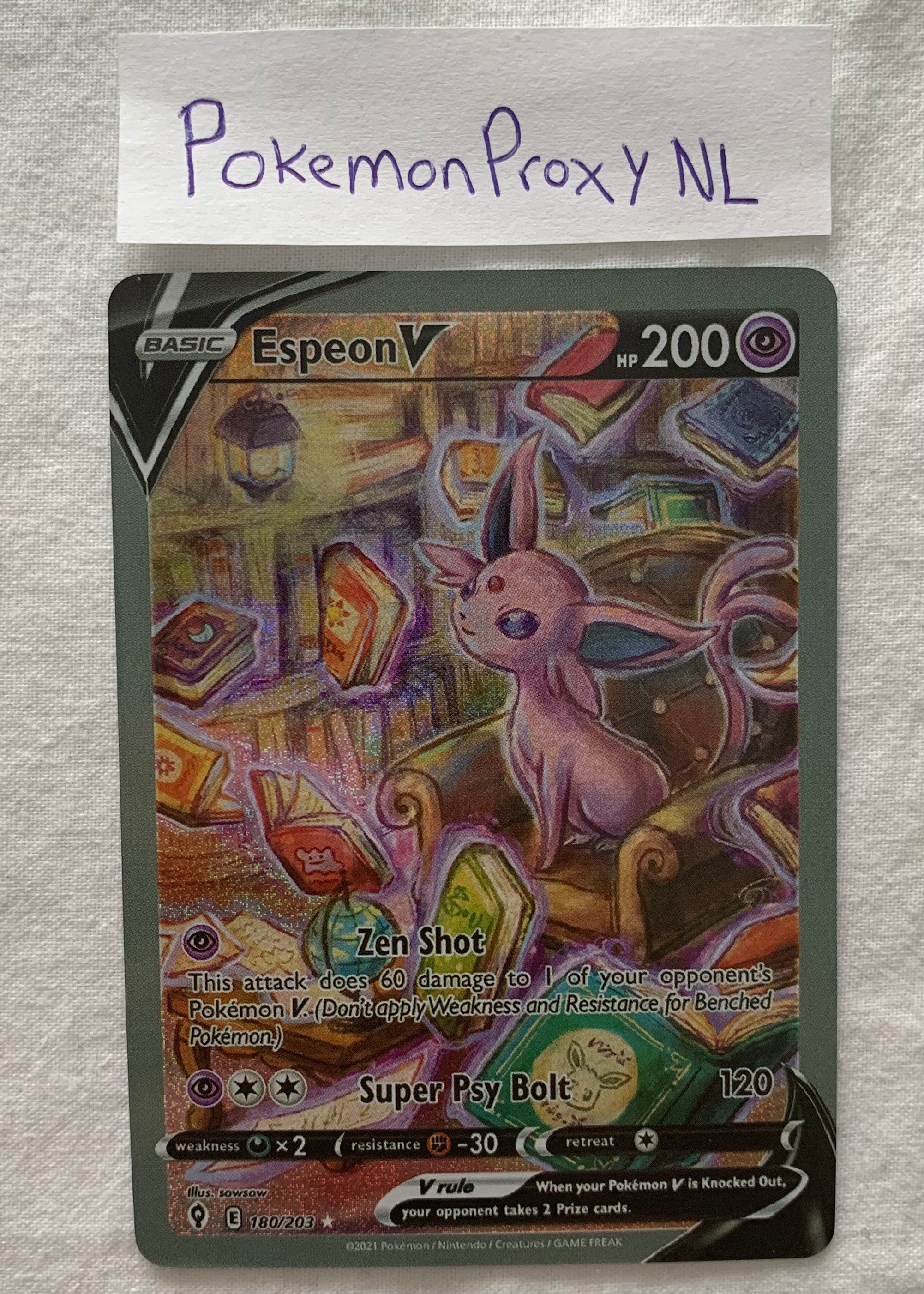  Pokemon V - Lote de 4 cartas - Tipo psíquico - Espeon V 064/203  - Alakazam V SWSH083 : Juguetes y Juegos