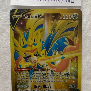 Carte Pokemon - Zamazenta v - 212/202 - Secrète rare gold - épée et  bouclier - française