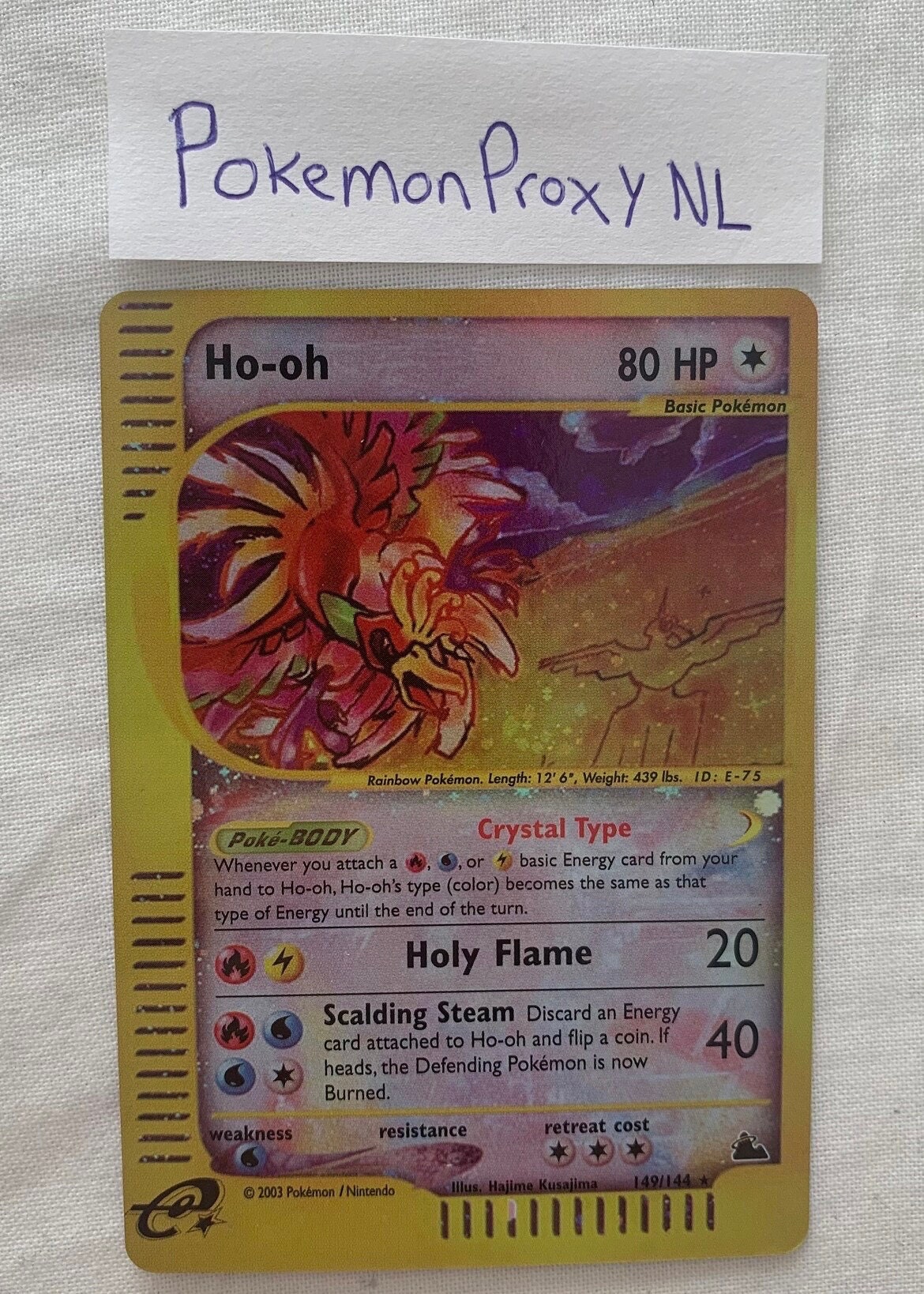 Ho-oh (crystal) / Skyridge / 149/144 / 2003 / PROXY Pokémon