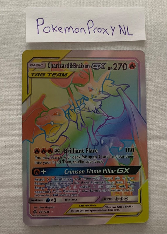 Carta Pokémon Charizard & Braixen Gx Lançamento Em Português em