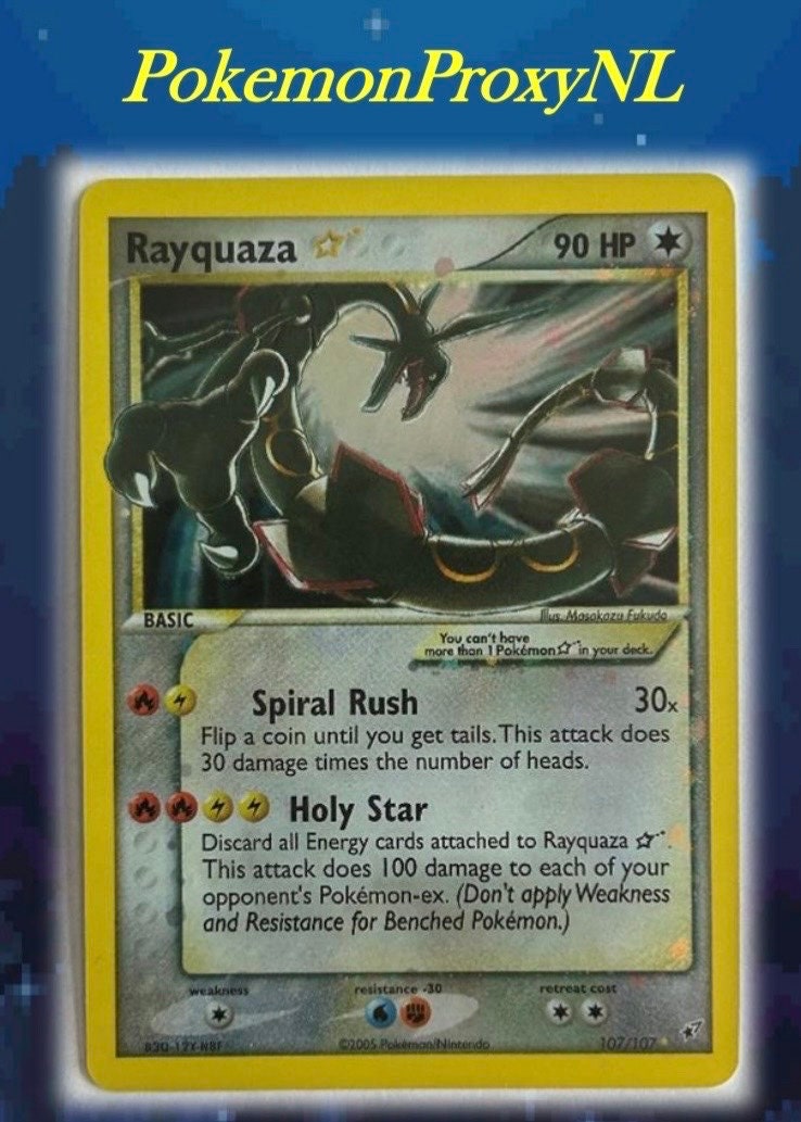 Pokemon EX Deoxys Shiny Rayquaza 107/107. My favorite and most