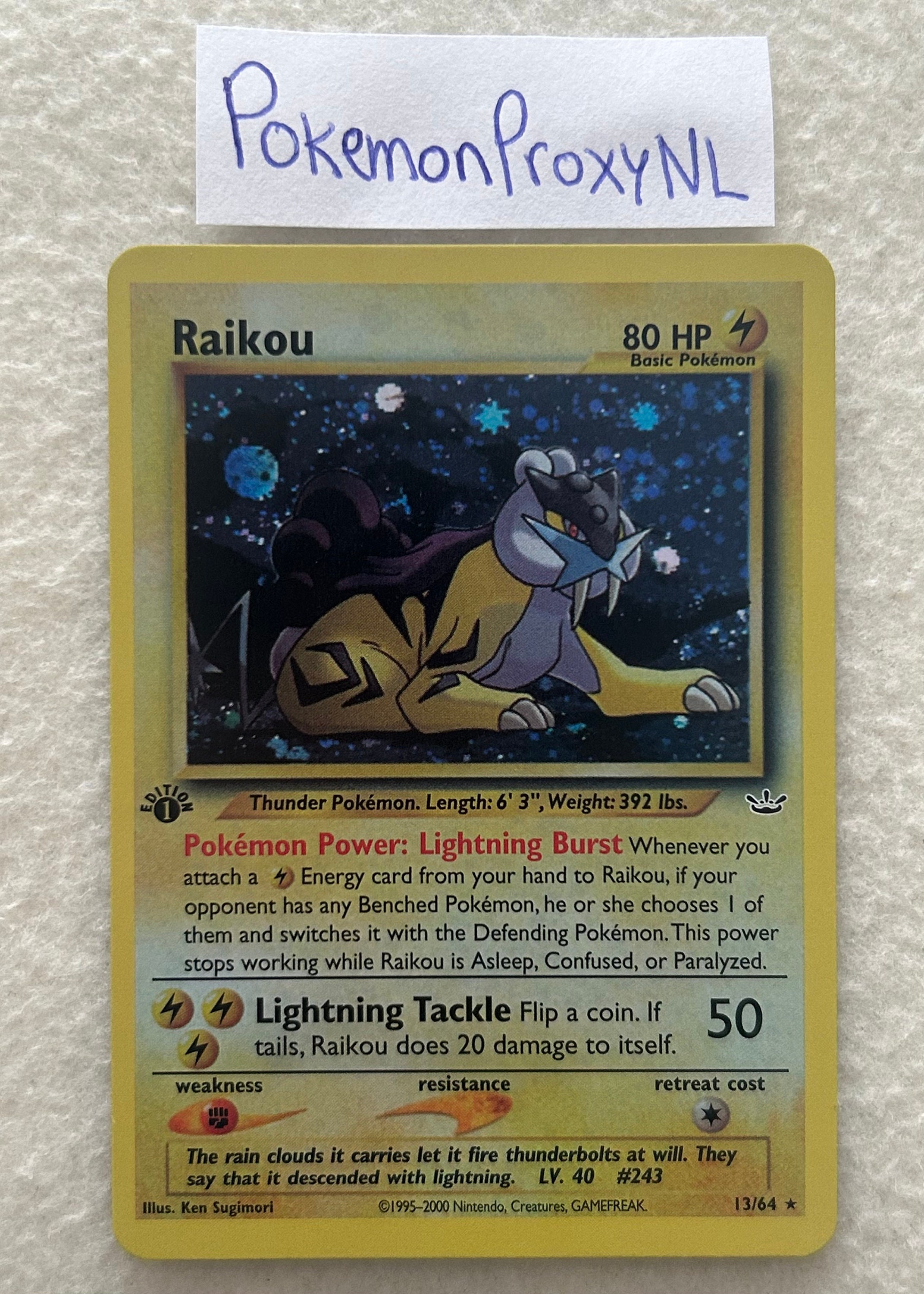 Raikou Giant Pokemon Card Art Print -  Norway