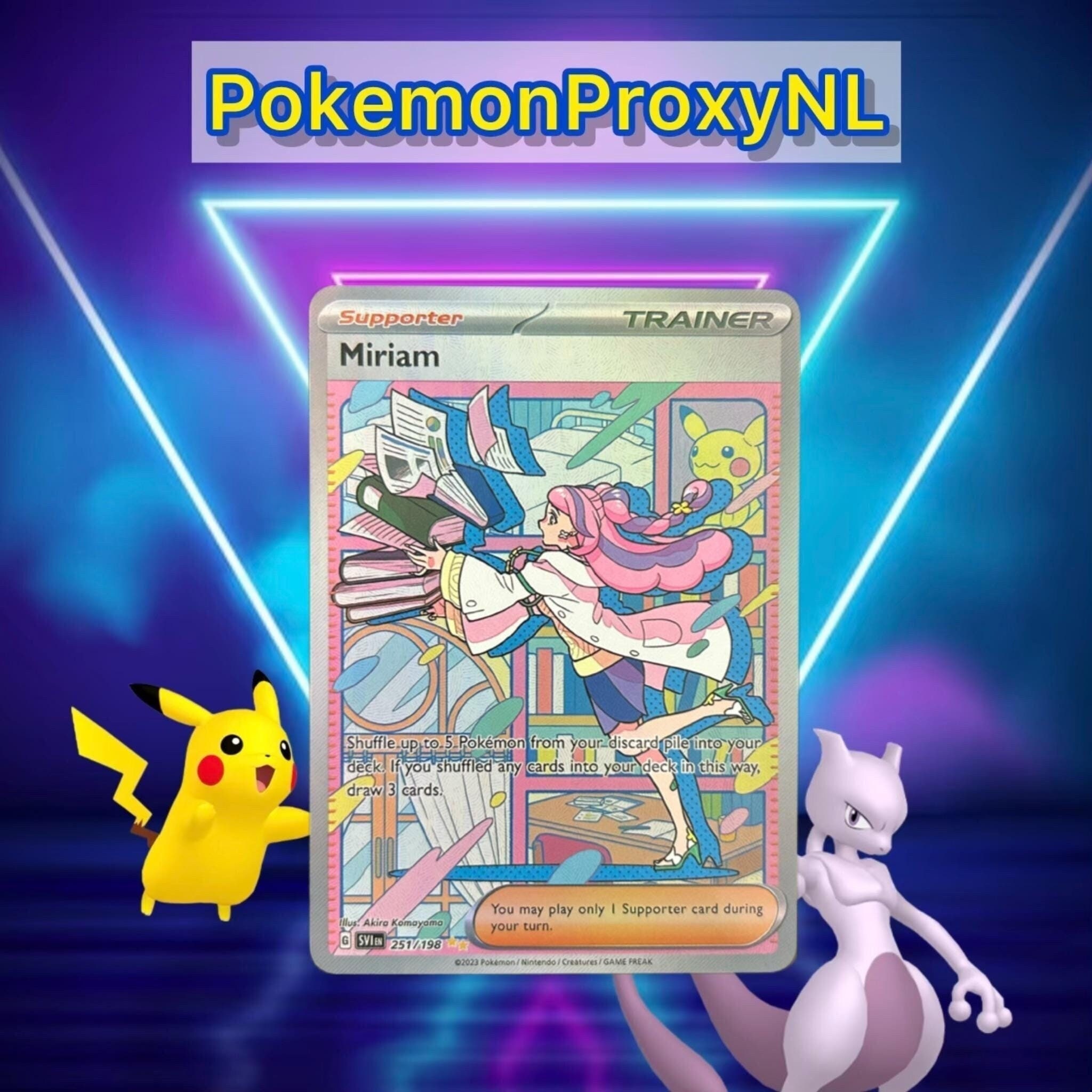 Miriam (trainer) / Scarlet & Violet / 251/198 SVI / 2023 / PROXY TCG Card(s)  - Etsy