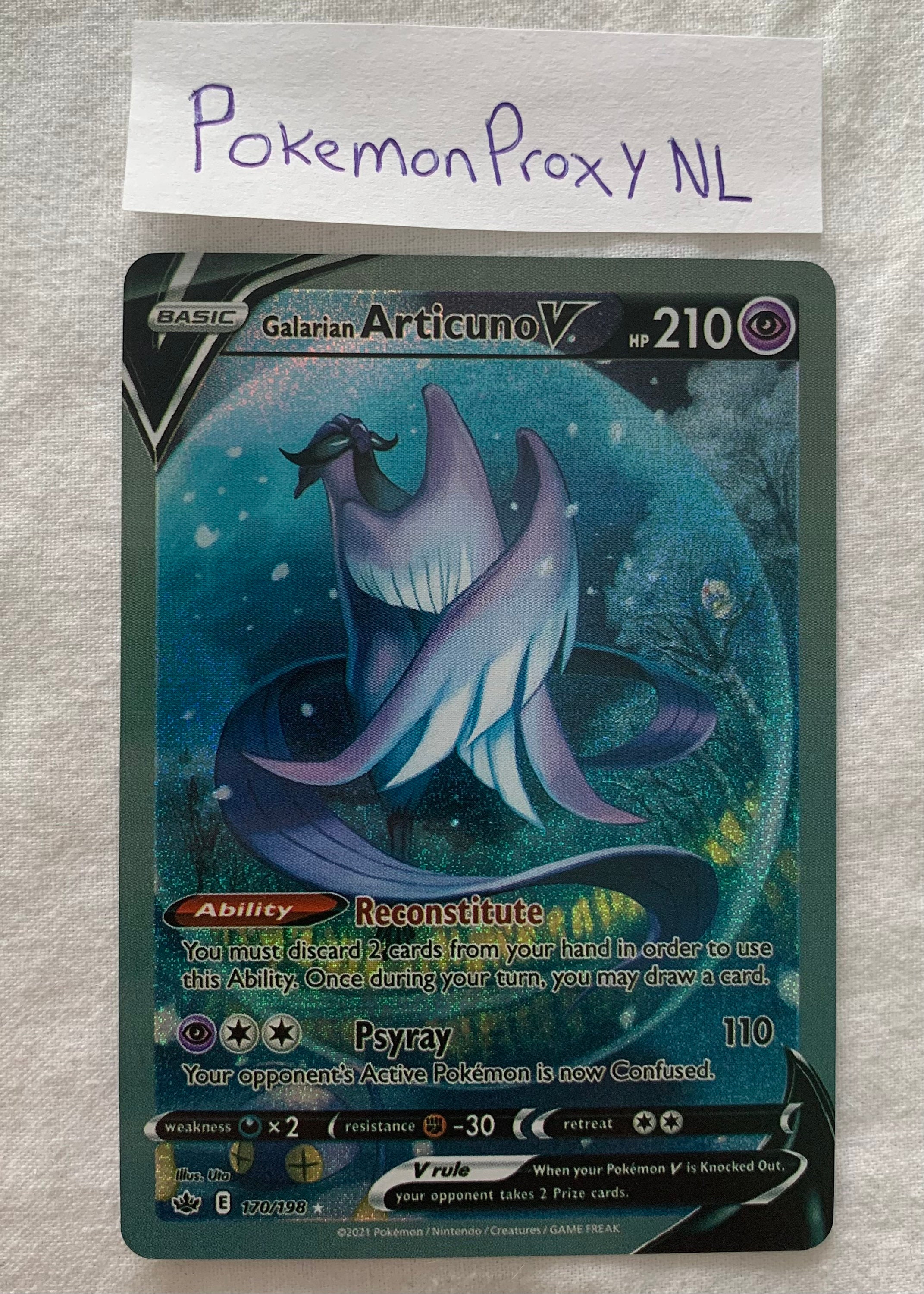 Articuno de Galar V Cartão Pokémon CRE V Full Art em segunda mão