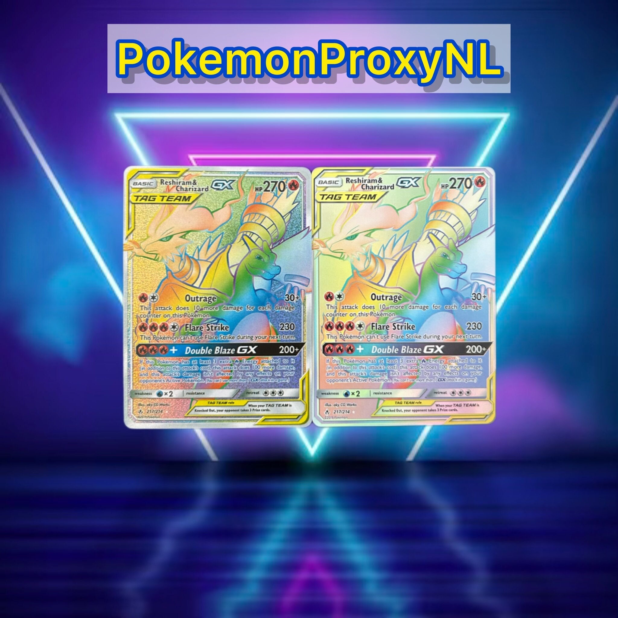 Reshiram & Charizard GX (rainbow) / Unbroken Bonds / 217/214 Reshiram & Charizard GX (rainbow) / Unbroken Bonds / 217/214