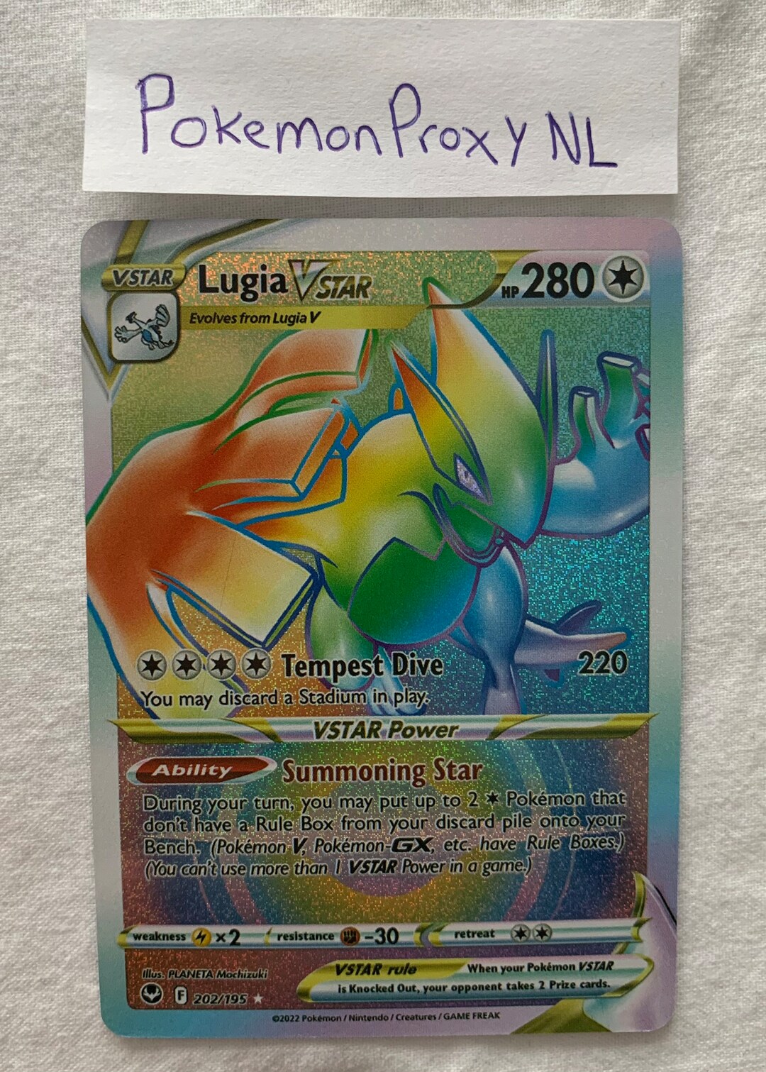 2022 Pokémon SWSH #202 Lugia VStar Rainbow Silver Tempest Secret