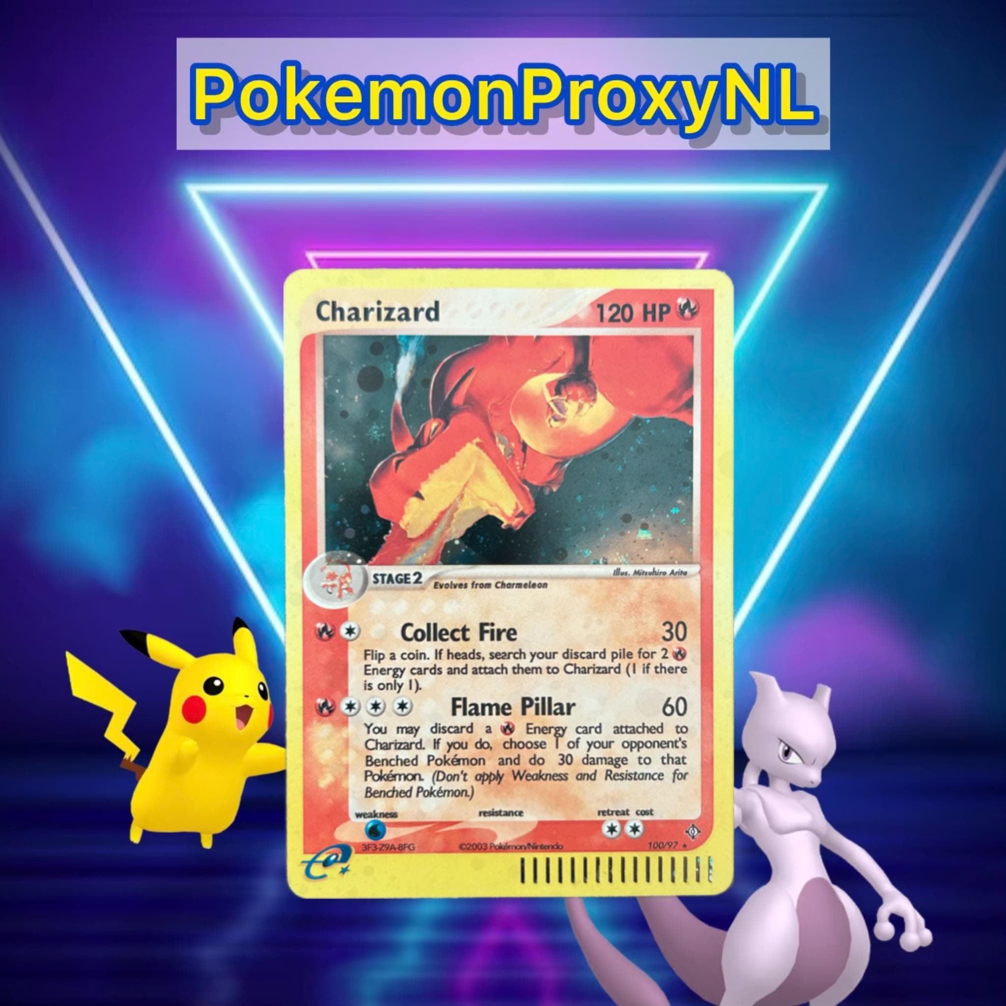 Charizard / Dragon / 100/97 / 2003 / PROXY Pokémon Card - Etsy