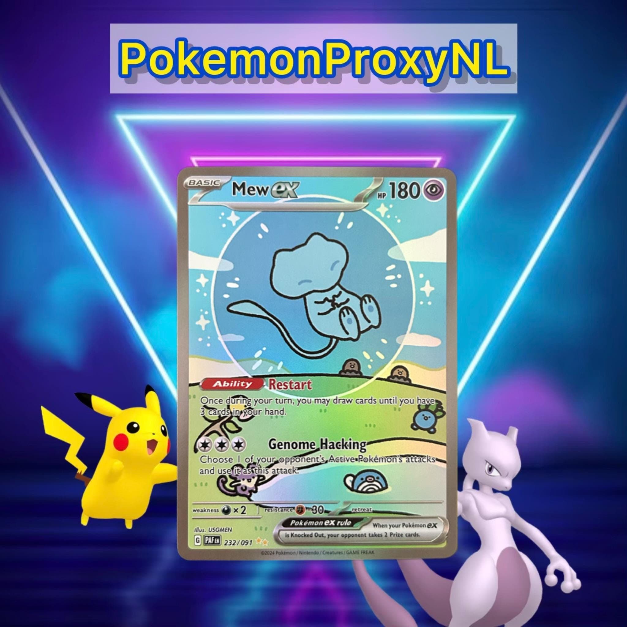 Mew Ex / Paldean Fates / 232/091 PAF / 2024 / PROXY Pokémon
