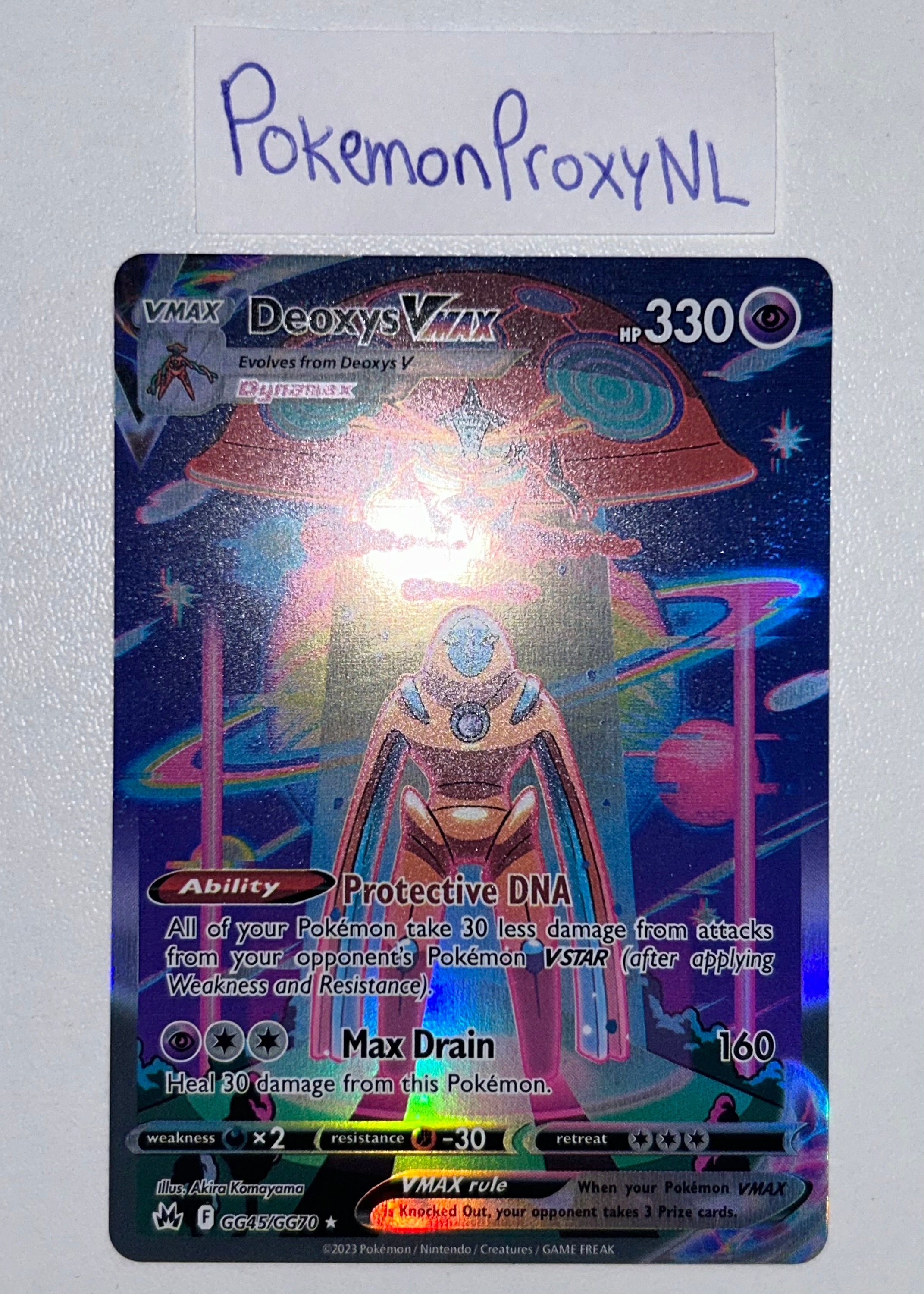 Deoxys VMAX / Crown Zenith / GG45/GG70 / 2023 / PROXY TCG Card(s