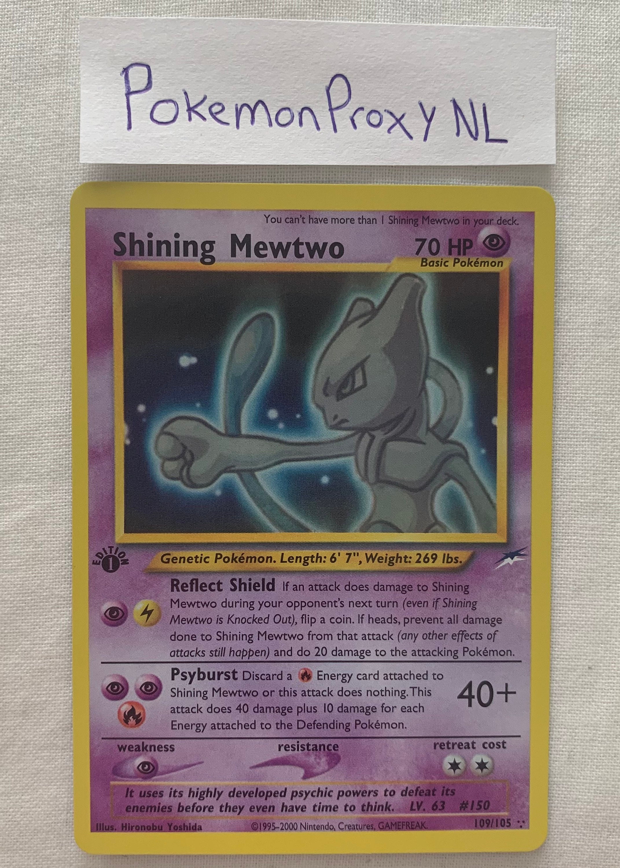 Holo Tagteam Shining Rayquaza and Shining Mewtwo Poke Custom 