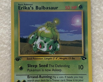 PSA 8 - Pokemon Card - Gym Challenge 39/132 - ERIKA'S BULBASAUR