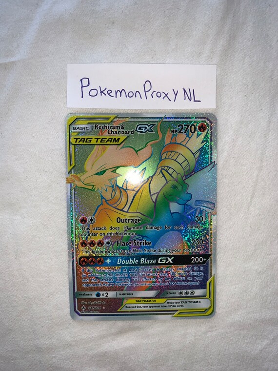 Reshiram & Charizard-GX (Rainbow Rare) - 217/214