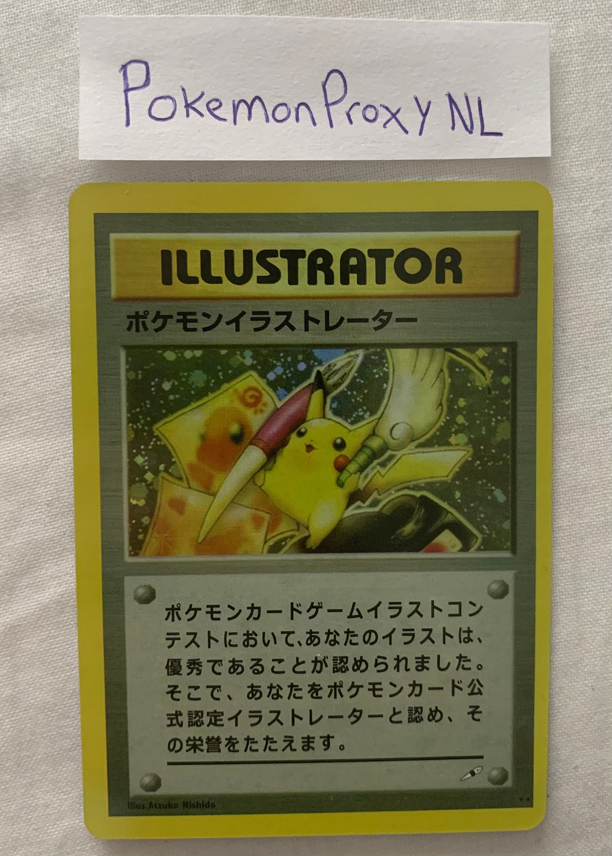Pikachu Illustrator Holographic Gem Mint 10 Slabbed Display Proxy Card  HANDMADE Holy Grail PSA Inactive 