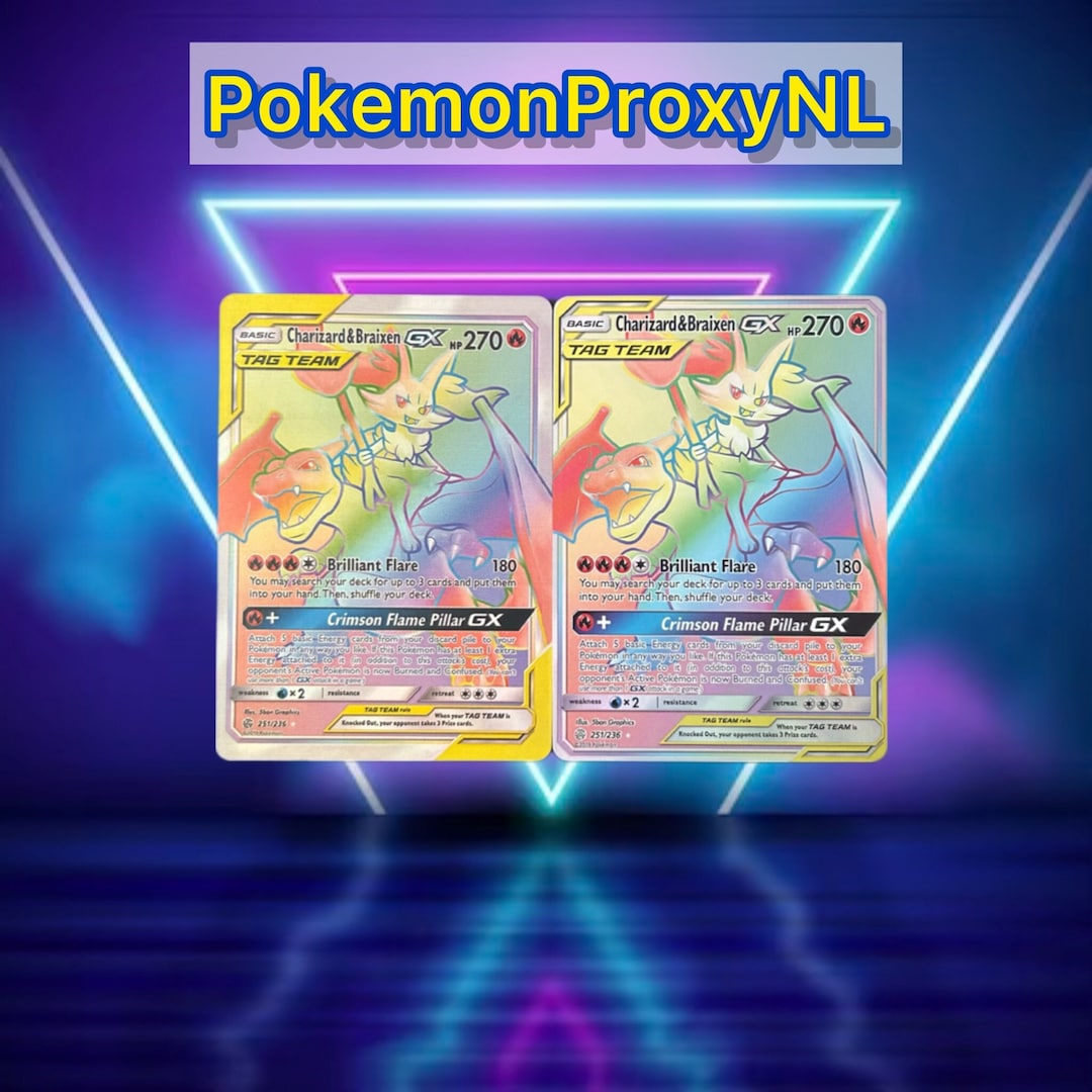 Charizard & Braixen GX (rainbow) / Cosmic Eclipse / 251/236 / 2019