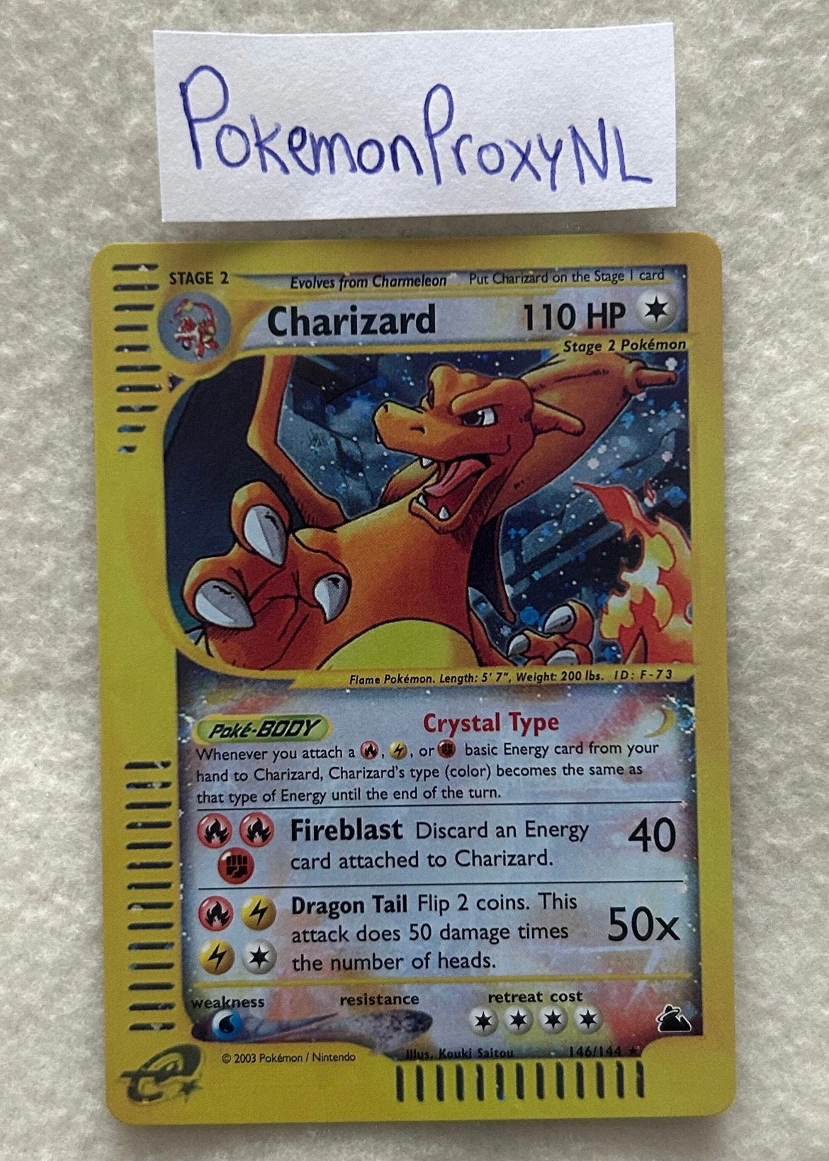 Charizard (crystal) / Skyridge / 146/144 / 2003 / PROXY Charizard (crystal) / Skyridge / 146/144 / 2003 / PROXY