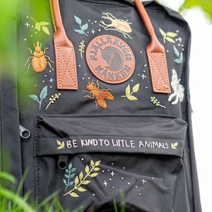 Custom Embroidered Kanken Laptop, Bugs & Floral Embroidered Backpack ...