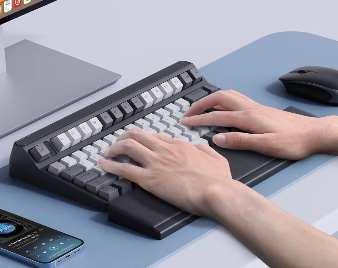 Leather Keyboard Wrist Rest Rest Pad Ergonomic Memory Foam Etsy Australia