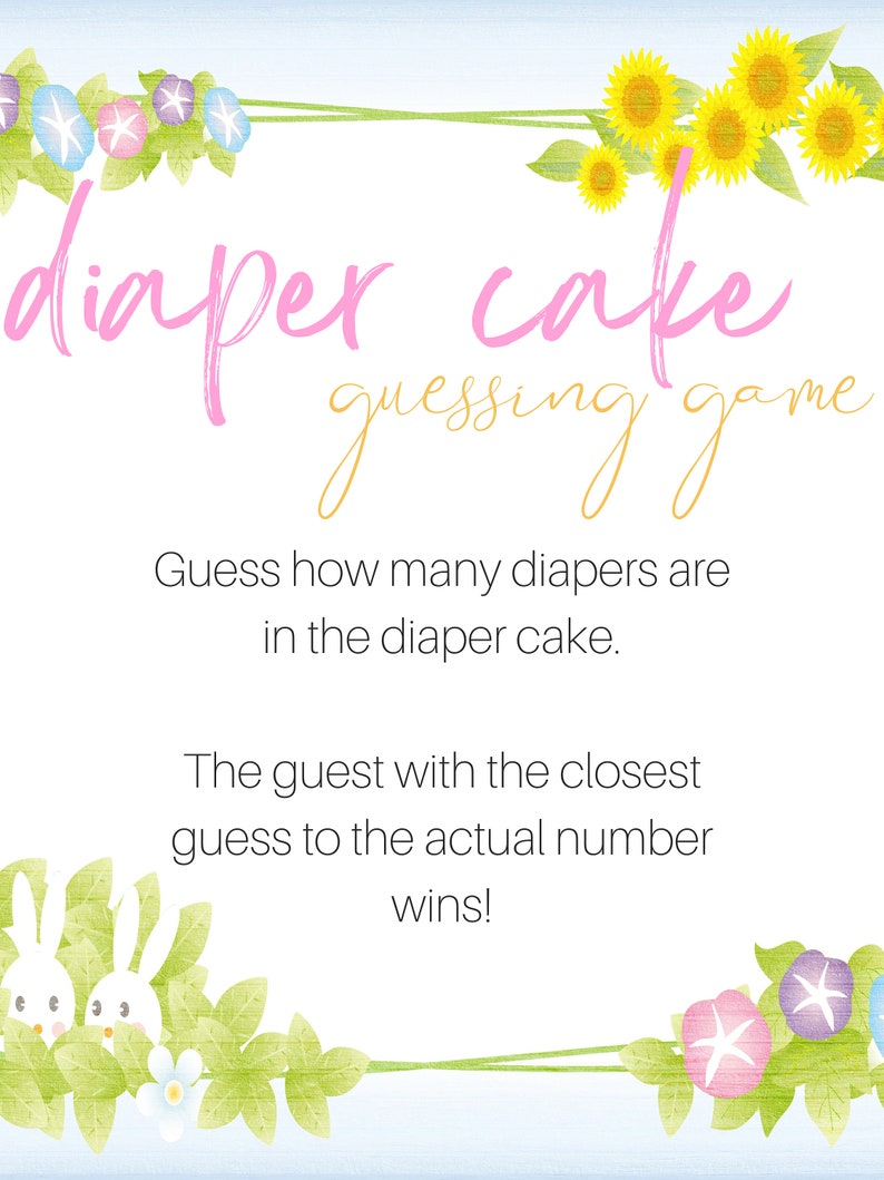 Diaper Cake Guessing Game Printable Etsy