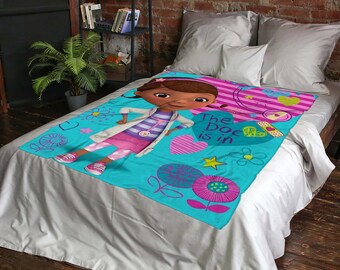 Retro Doc Mcstuffins Blankets Custom Name Tapestry Christmas