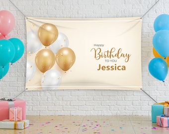 Personalized Birthday Banner,Birthday Banner Photo Children Adults kids Party,Party Backdrop,Custom Banner