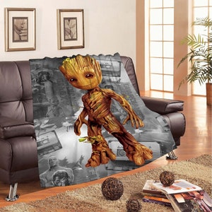 Personalized Christmas Groot Blankets Custom Name Tapestry Gift for Boys Girls and Adults winter blankets Handmade.