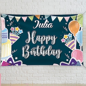Custom Photo Banner,Personalized Birthday Banner,Birthday Backdrop,Birthday Banner Photo Children Baby Adults kids Party,Party Backdrop