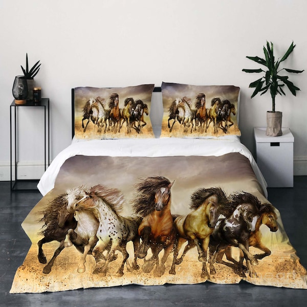 Dynamic Horse Design 3-Piece Quilted Bedding Set NCU0PD164 main image 1