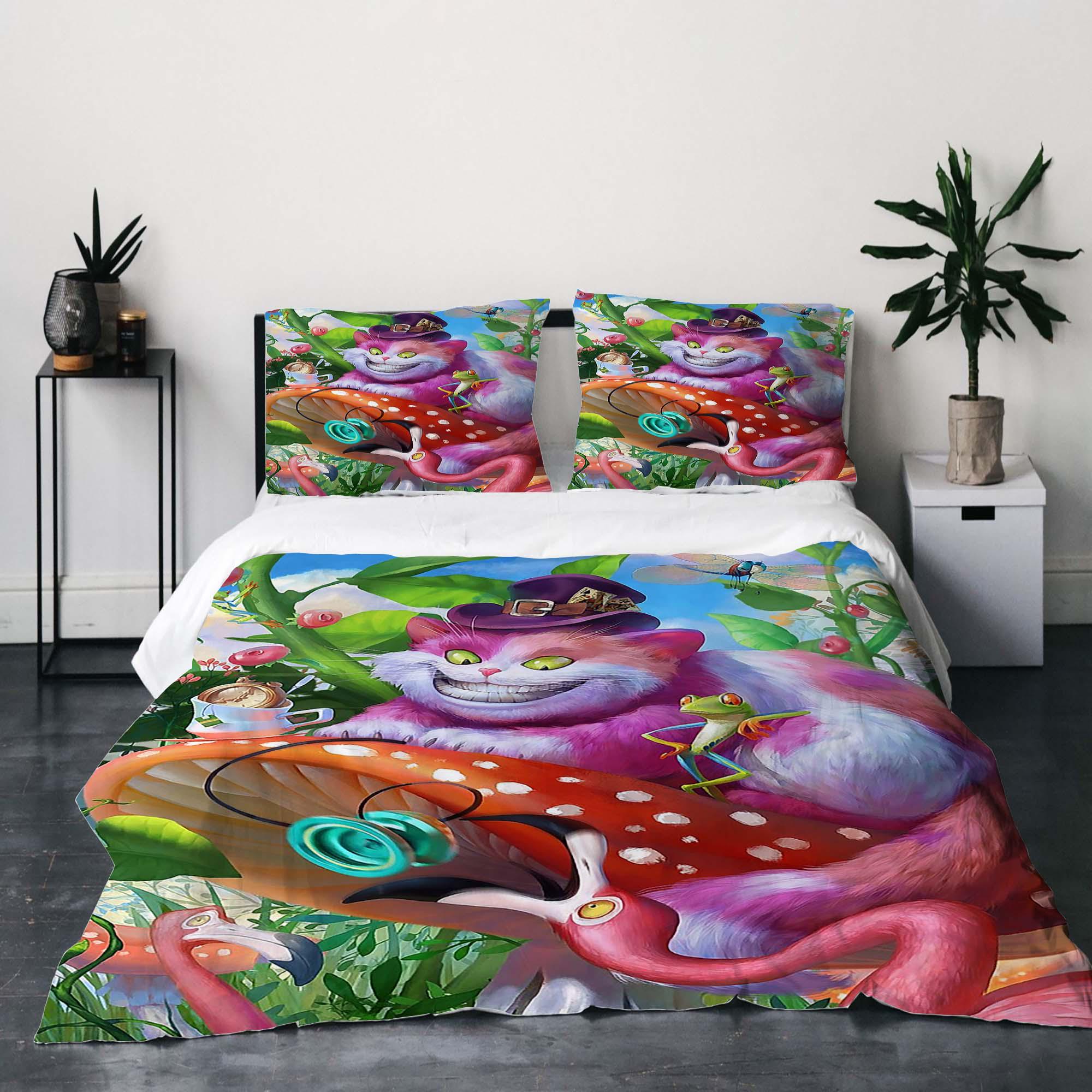 Discover The Cheshire Cat Quilt Cover 3-Piece Bedding Set Queen Size