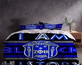 Zeta Phi Beta Light Weight Three-Piece Quilt cover Set Christmas Gift pillowcase Home Decor Child Gift for Soft Comfortable Bedding Bedroom.