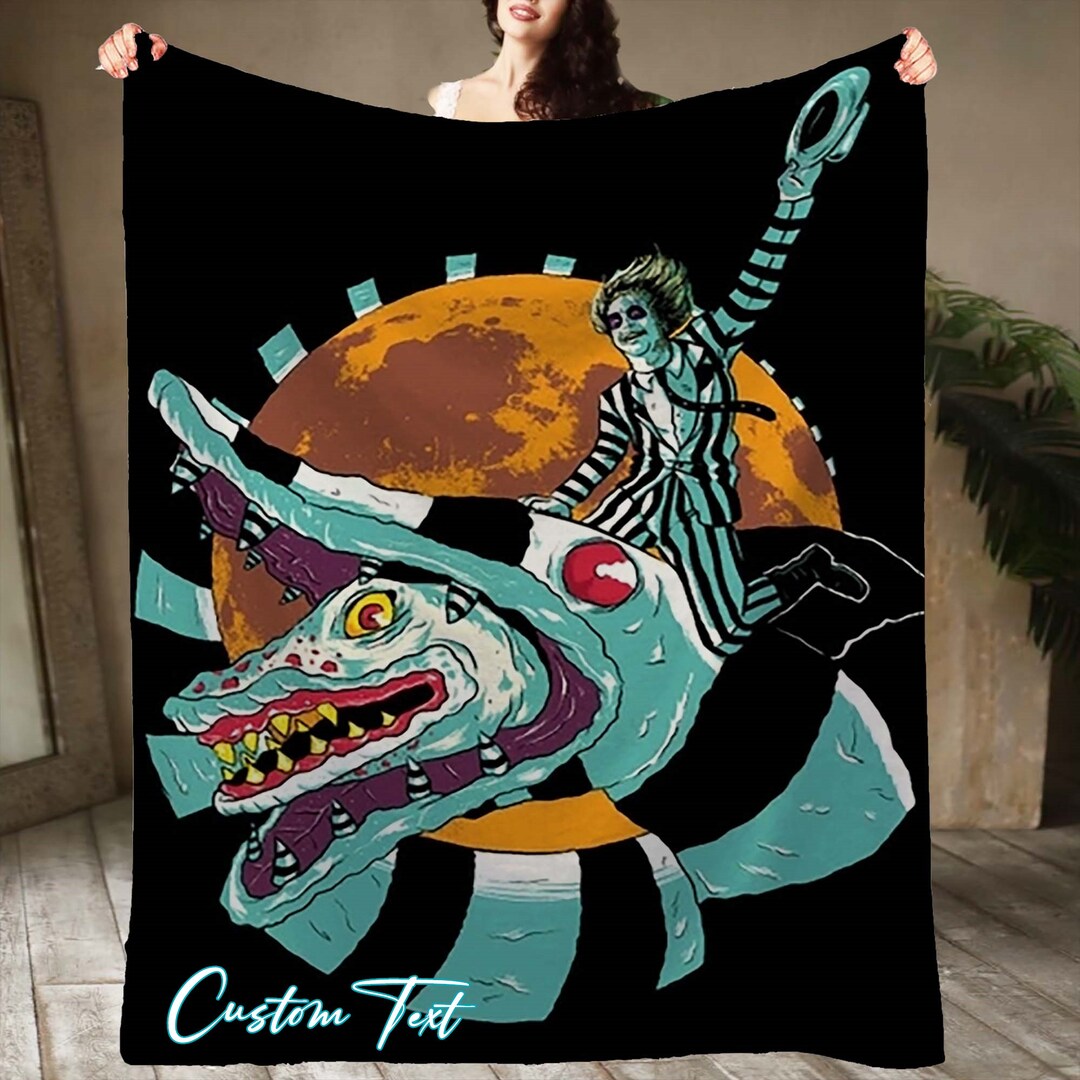 Retro Beetlejuice Blankets Custom Name Tapestry Christmas Gift Etsy