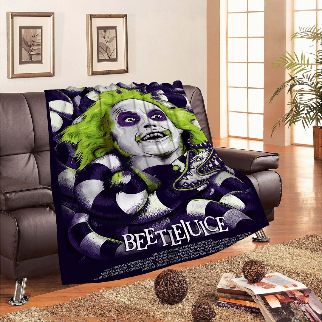 Retro Beetlejuice Blankets Custom Name Tapestry Christmas Gift for Boys