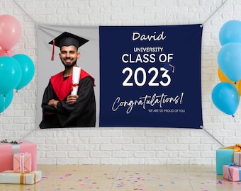 Graduation Banner 2023 Personalized,Personalized Graduation Gift,Graduation Backdrop,Custom Graduation Banner,Congratulations Banner