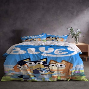 Custom Blu.ey Bingo Three-Piece Quilt cover Set Christmas Gift pillowcase Home Decor Child Gift for Soft Comfortable Bedding Bedroom. image 3